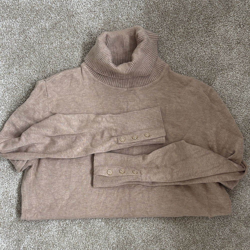 Joseph A Women's Turtle Neck Sweater - Camel Heather